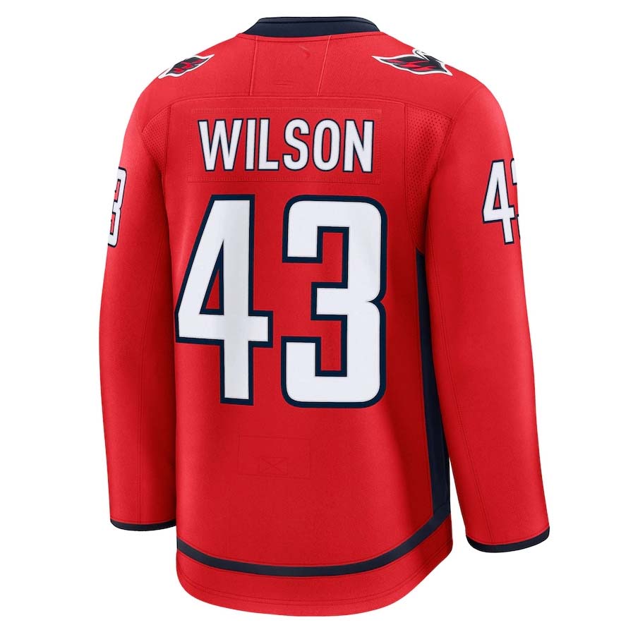 W.Capitals #43 Tom Wilson Supporters Home Premium Jersey - Red Stitched American Hockey Jerseys