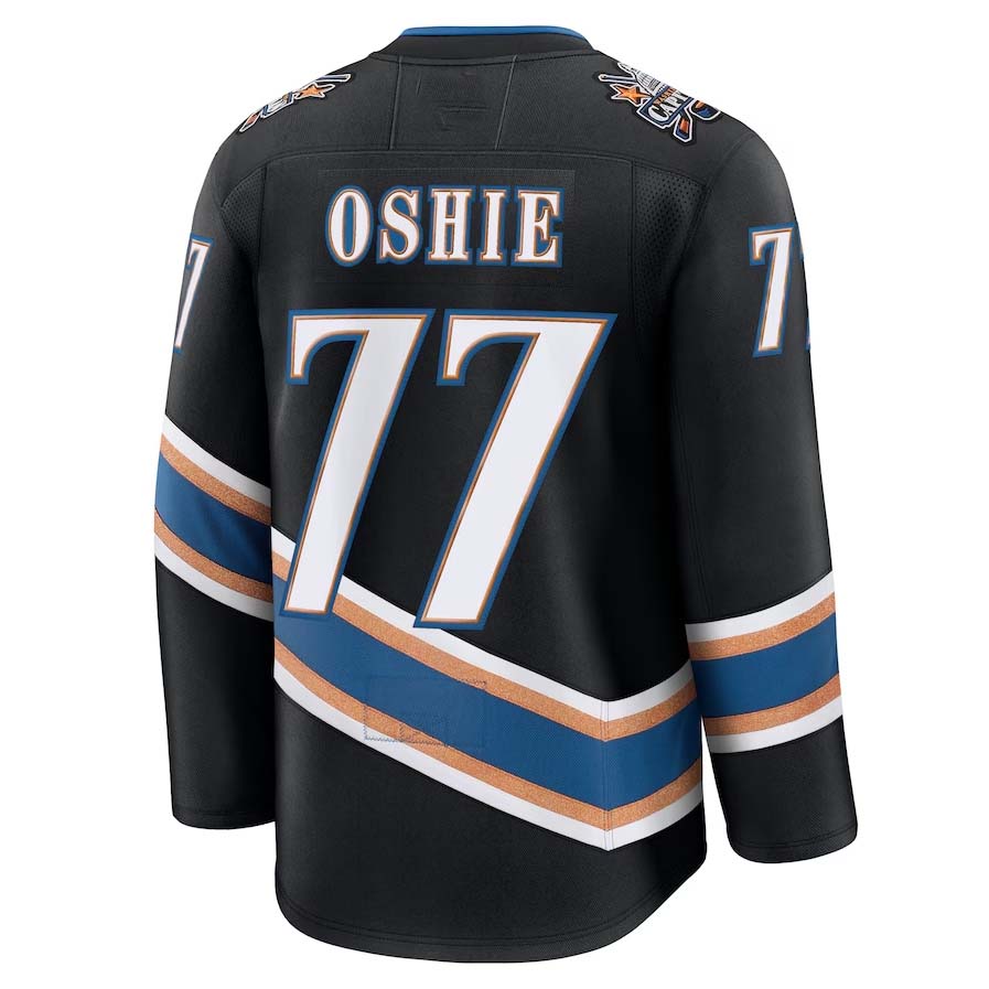 W.Capitals #77 TJ Oshie Supporters Alternate 50th Anniversary Premium Jersey - Black Stitched American Hockey Jerseys