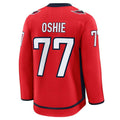 W.Capitals #77 TJ Oshie Supporters Home Premium Jersey - Red Stitched American Hockey Jerseys