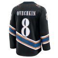 W.Capitals #8 Alexander Ovechkin Supporters Alternate 50th Anniversary Premium Jersey - Black Stitched American Hockey Jerseys