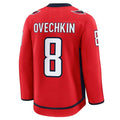 W.Capitals #8 Alexander Ovechkin Supporters Home Premium Jersey - Red Stitched American Hockey Jerseys