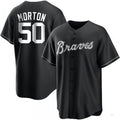 Atlanta Braves #50 Charlie Morton White Black Jersey Stitches Baseball Jerseys