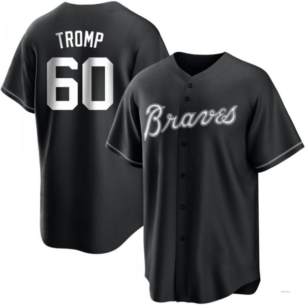 Atlanta Braves #60 Chadwick Tromp White Black Jersey Stitches Baseball Jerseys