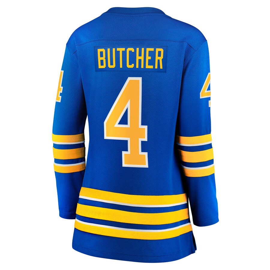 B.Sabres #4 Will Butcher Supporters Branded Home Breakaway Player Jersey Royal Stitched American Hockey Jerseys