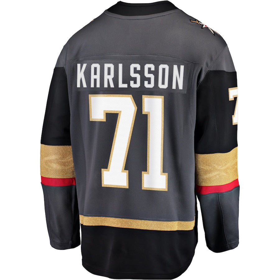 V.Golden Knights #71 William Karlsson Supporters Branded Alternate Premier Breakaway Player Jersey  Gray Hockey Jerseys