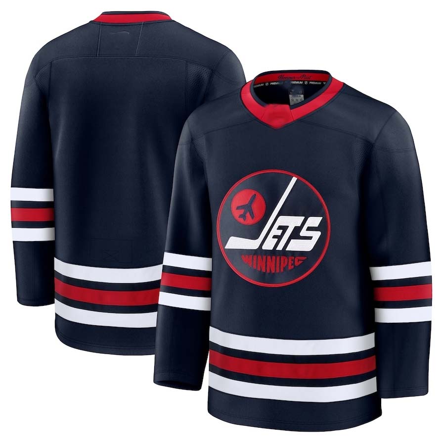 W.Jets Supporters Alternate Premium Jersey - Navy Stitched American Hockey Jerseys