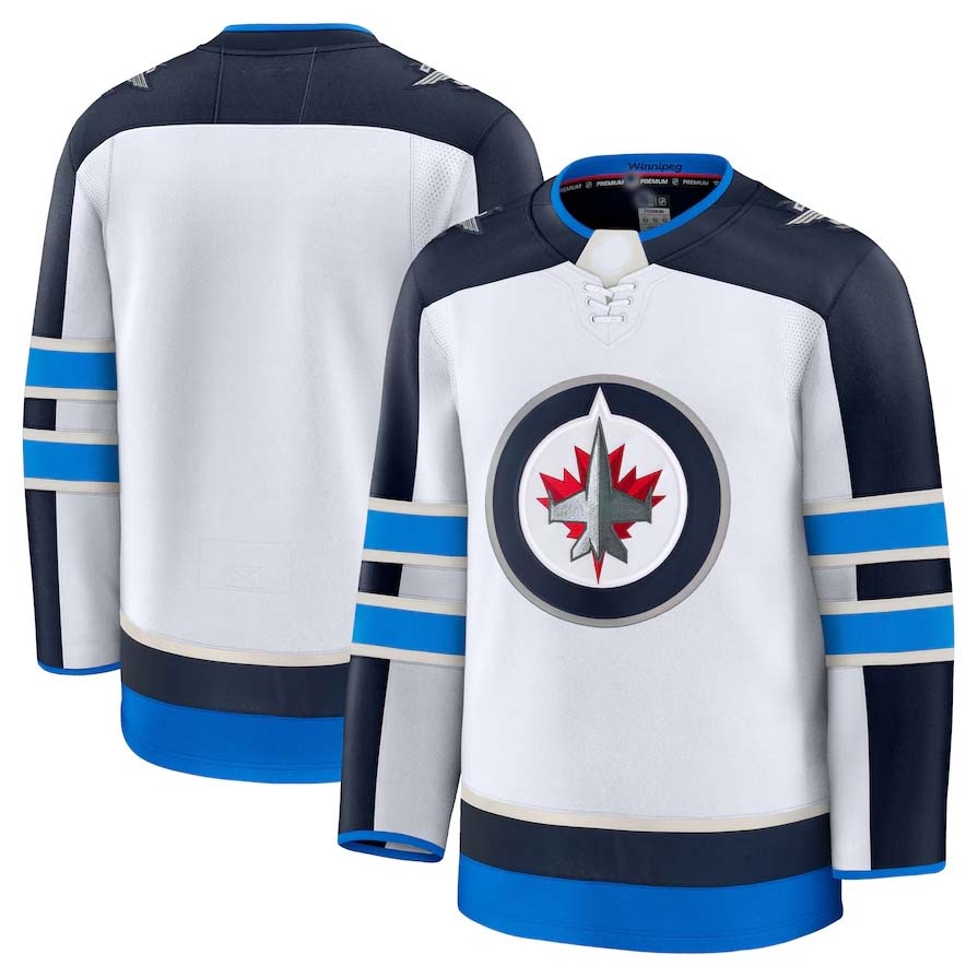 W.Jets Supporters Away Premium Jersey - White Stitched American Hockey Jerseys