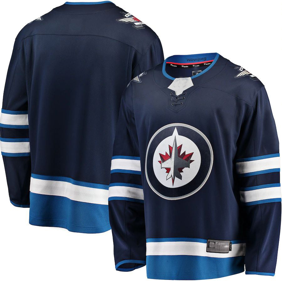 W.Jets Supporters Branded Breakaway Home Jersey Navy Stitched American Hockey Jerseys