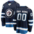 Custom W.Jets Supporters Branded Home Breakaway  Navy Stitched American Hockey Jerseys