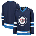 W.Jets Supporters Branded Home Replica Blank Jersey  Navy Stitched American Hockey Jerseys