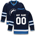 Custom W.Jets Supporters Branded Home Replica Navy Stitched American Hockey Jerseys