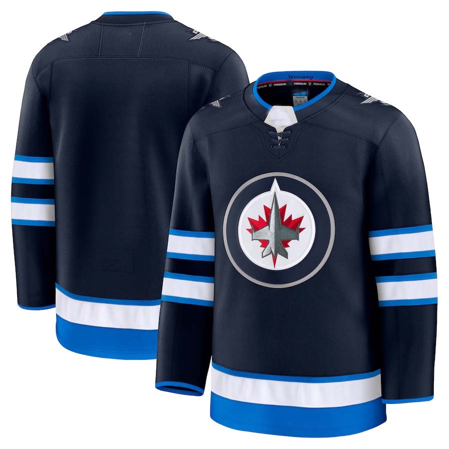 W.Jets Supporters Home Premium Jersey - Navy Stitched American Hockey Jerseys
