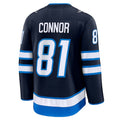 W.Jets #81 Kyle Connor Supporters Home Premium Jersey - Navy Stitched American Hockey Jerseys