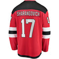 NJ.Devils #17 Yegor Sharangovich Fanatics Branded 2017-18 Home Breakaway Replica Jersey  Red Stitched American Hockey Jerseys