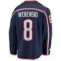 C.Blue Jackets #8 Zach Werenski Supporters Branded Home Premier Breakaway Player Jersey Navy Stitched American Hockey Jerseys