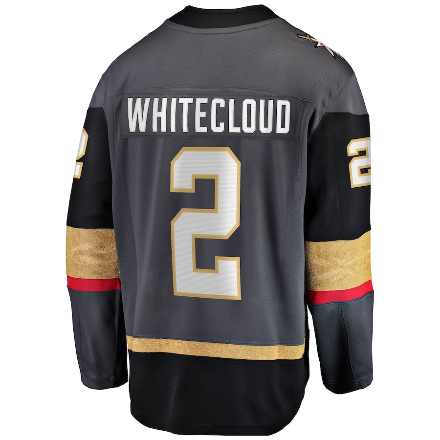 V.Golden Knights #2 Zach Whitecloud Supporters Branded Alternate Breakaway Jersey  Gray Hockey Jerseys