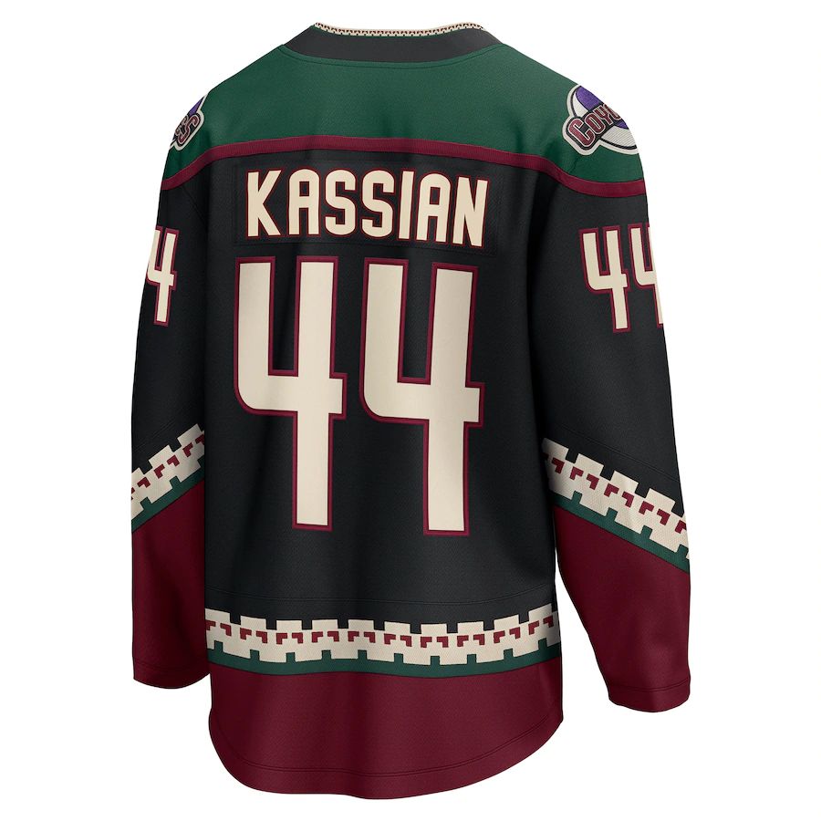 A.Coyotes #44 Zack Kassian Supporters Branded Home Breakaway Player Jersey  Black Stitched American Hockey Jerseys