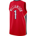 NO.Pelicans #1 Zion Williamson Jordan Brand 2020-21 Swingman Jersey Statement Edition Red Statement Edition Stitched American Basketball Jersey