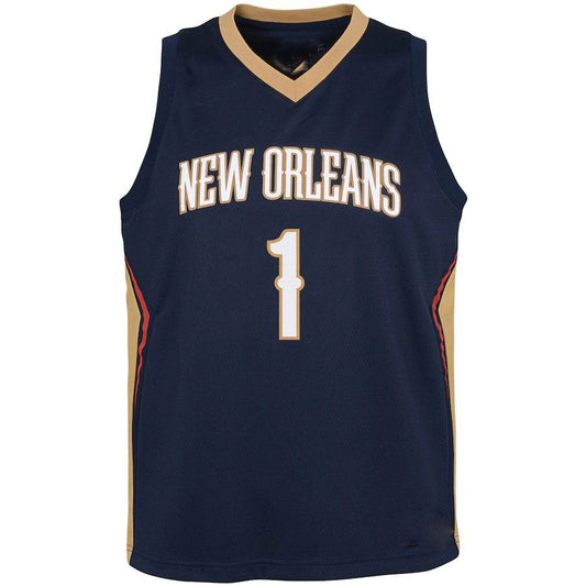 NO.Pelicans #1 Zion Williamson Pelicans Swingman Jersey  Icon Edition Navy Stitched American Basketball Jersey