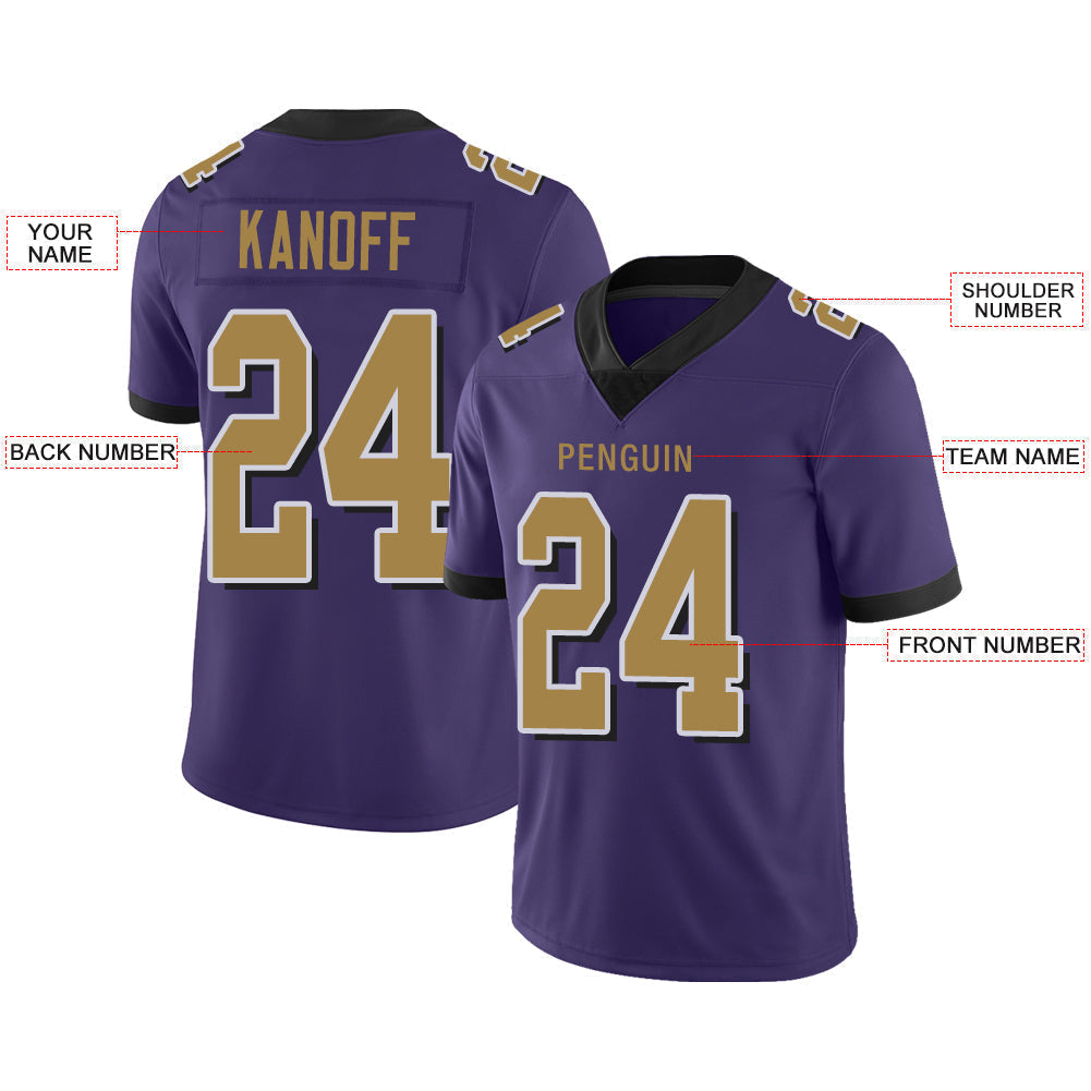 Custom B.Raven Stitched American Football Jerseys Personalize Birthday Gifts Purple Jersey