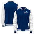 Custom B.Bills Royal-White Bomber Full-Snap Varsity Letterman Jacket