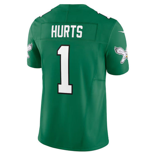P.Eagles #1 Jalen Hurts Kelly Green Vapor F.U.S.E. Limited Jersey