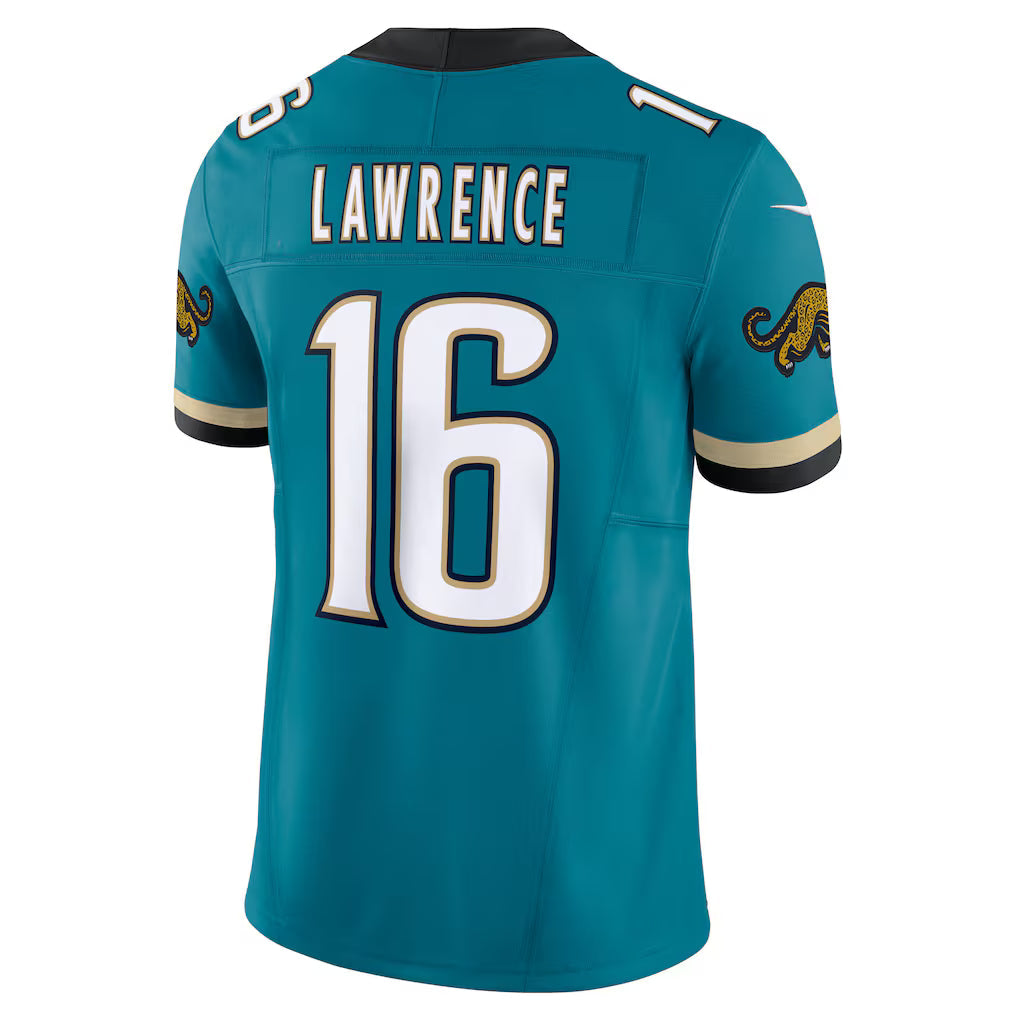 J.Jaguars #16 Trevor Lawrence Teal Prowler Throwback Vapor F.U.S.E. Limited