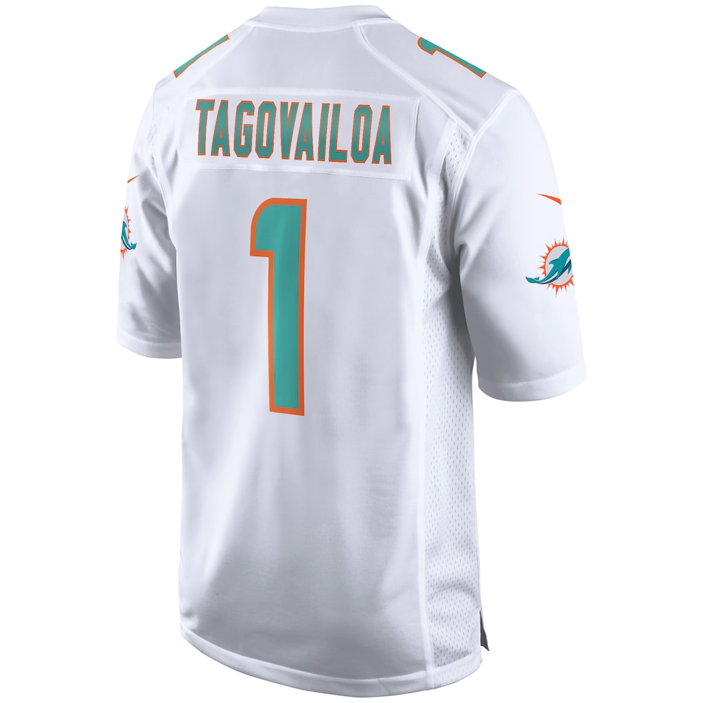 M.Dolphins #1 Tua Tagovailoa White Game Jersey