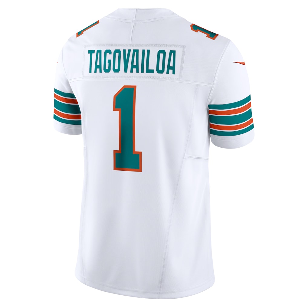 M.Dolphins #1 Tua Tagovailoa White Vapor F.U.S.E. Limited Jersey
