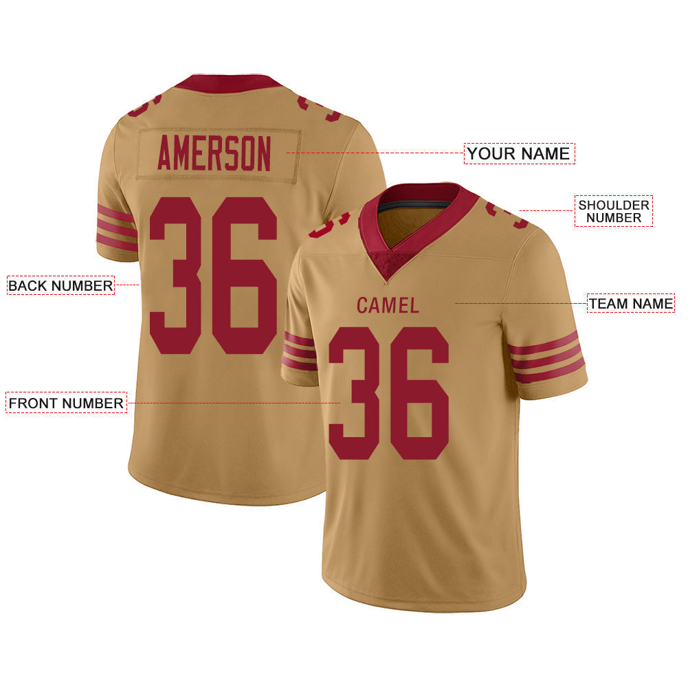 Custom SF.49ers Stitched American Football Jerseys Personalize Birthday Gifts Gold Jersey